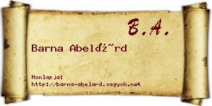 Barna Abelárd névjegykártya
